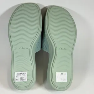 Clarks Size-9W Cloudsteppers Washable Slide Drift Twist Sandals‎ Mint thumbnail 9