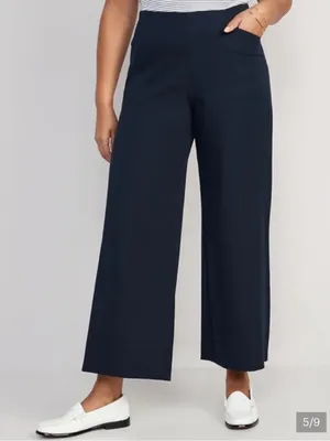 Old Navy Navy Blue Pull On Wide Leg Pixie Pants thumbnail 1