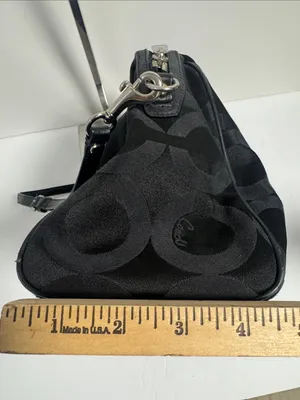 Coach Black Op Art Taylor Signature Satchel with Silver Hardware Crossbody thumbnail 12