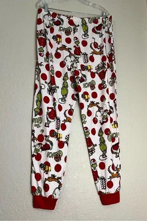 New Grinch Christmas Pajama Pants joggers XL thumbnail 3