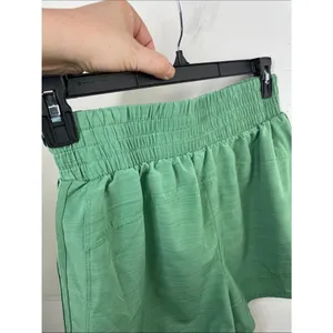 Adidas Women's Pacer Woven High Rise 3" Training Shorts Green Large 3” thumbnail 7