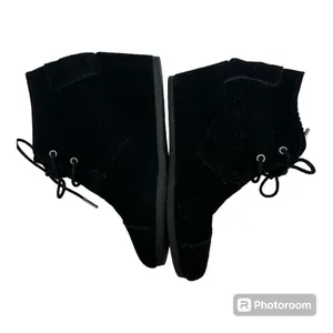 Tom’s black microsuede wedge ankle bootie size 8 thumbnail 3