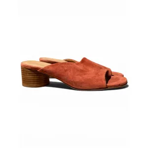 Anthropologie Rust Suede Block Heel Mule Sandals EU 37 US 6 Minimal Spain thumbnail 5