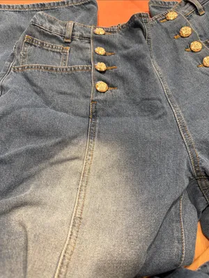 SHEIN | High-Waist Blue Denim Sailor Jeans | Size 0XL (12) PETITE thumbnail 4