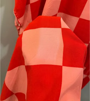 The Drop Katie Sturino Checkerboard Print V-Neck Kaftan Maxi Dress Pink and Red thumbnail 9