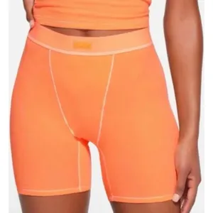 Skims Women's‎ Apricot Breathable Stretch-Cotton Ribbed Boxers 2X NWT thumbnail 1