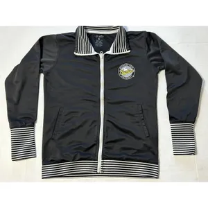 J. America Michigan Tech Huskies Track Jacket Womens S Black Stripe Zip VTG VGUC thumbnail 3