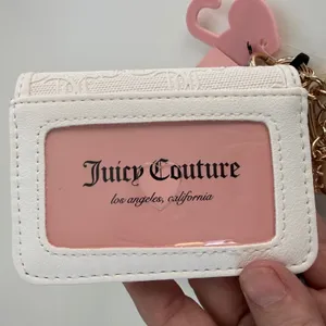 Juicy Couture White Monogram Card Case‎ Bow Heart Keychain Wallet Y2K NWT thumbnail 4