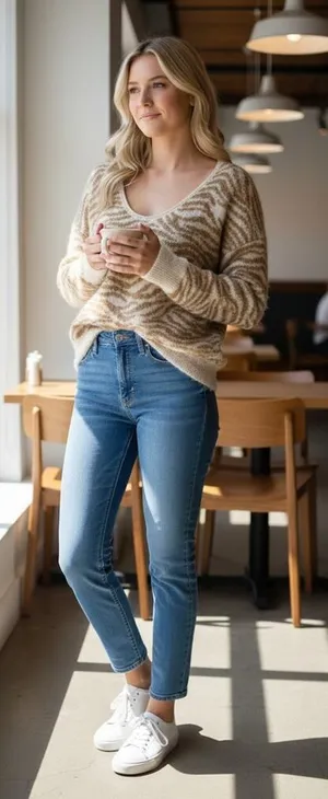 Abercrombie & Fitch Cream Tan Fuzzy Knit Long Sleeve Scoop Neck Sweater Size XS thumbnail 1