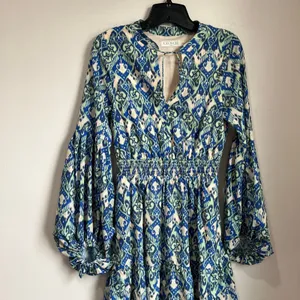 Georgie Boho Mini Dress XS Balloon‎ Sleeve Tie Front Flowy Romantic Festival thumbnail 3