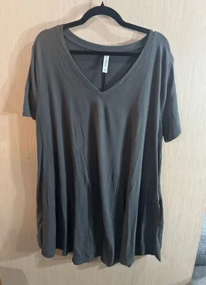Zenana Outfitters Charcoal V-Neck Swing Dress Size 3X thumbnail 1