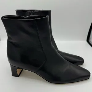 Vince Black Leather Hailey Ankle Bootie Boot square toe minimalist modern size 8 thumbnail 1