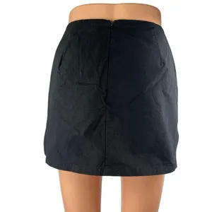 Princess Polly Women's Black High Waisted Back Zip Slit Mini A Line Skirt Size 8 thumbnail 3