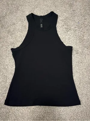 SKIMS Black Ribbed High-Neck Tank thumbnail 1