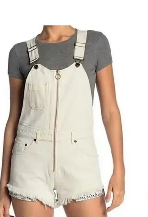 We The Free Sun-kissed Denim Short Overalls thumbnail 1