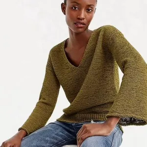 J. Crew flare sleeve swing sweater in Olive Green size M thumbnail 1