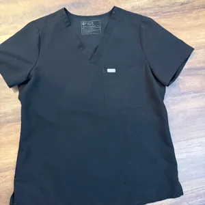 FIGS Technical Collection Black V-Neck Scrub Top Single Pocket Mens Size M thumbnail 2