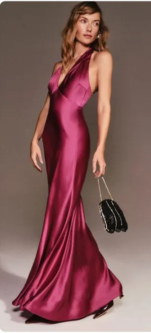 Reformation Daniela Silk Maxi Dress Hibiscus Tea pink size 2 C0 thumbnail 1