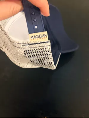 Magellan Outdoors Navy and White Trucker Hat with Marlin Patch thumbnail 8