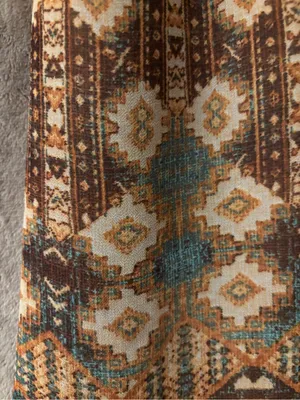 Lapis Geometric Pattern Midi Skirt Women’s Size L Brown and Teal thumbnail 7