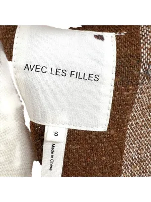 Avec Les Filles Plaid Shacket Jacket Button-Up Brown Cream Size Small Cabincore thumbnail 8