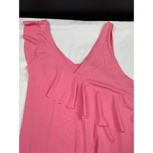 Zara Women's Pink One Ruffle Shoulder/ High low Dress Size L SKU 4112 thumbnail 6