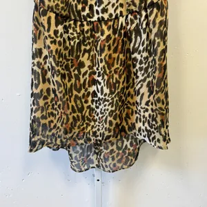 Arden B Leopard Print High Low Dress Medium Strappy‎ Racerback Chiffon Brown thumbnail 4