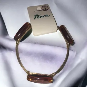 Terra brown stone wire bracelet thumbnail 1