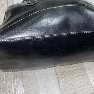 Black faux leather top handle bag thumbnail 3