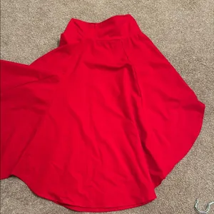 Red Maxi A-Line High-Low Skirt for Cocktail thumbnail 1
