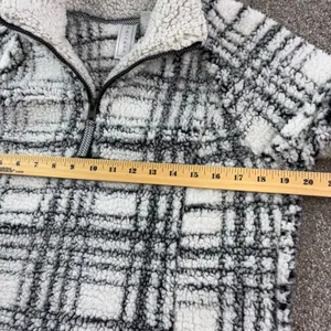 No Boundaries Womens Small Sherpa Pullover Fleece‎ Plaid Quarter Zip Gorpcore thumbnail 5