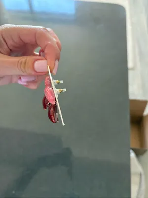 Pink and Red Heart Drop Earrings thumbnail 5