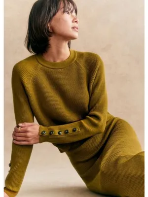 💕SEZANE💕 Ribbed Knit Set: Sami Jumper (Medium) + Naelle Skirt (Large) Green thumbnail 4