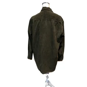 American Eagle Oversized‎ Corduroy Shacket Large Olive Green Button Front Y2K thumbnail 2