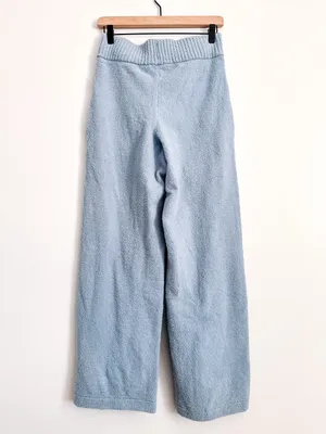 Eberjey High Rise Blue Bouclé Wide Leg Pants Size S NWT thumbnail 8