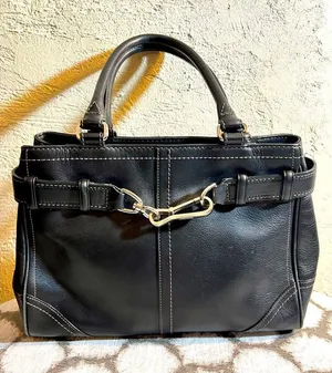 COACH Black Leather Handbag, Vintage, gently used, great condition thumbnail 1