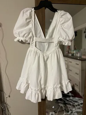 White Babydoll Mini Dress thumbnail 2