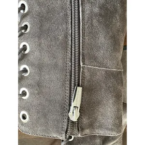 Vince Camuto Grey Suede Lace-Up‎ Block Heel Booties - Size 7.5M thumbnail 6