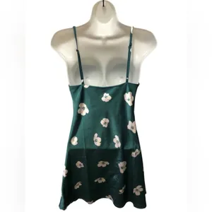 Princess Polly Ultra Mini Slip Dress Floral Print Size 2 Green White Whimsigoth thumbnail 2