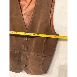 Wilsons Leather Suede Vest Womens Small Western Boho Button Front Cinch Back thumbnail 7