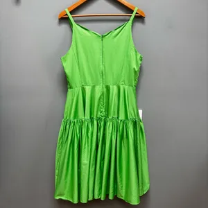 Trina Turk Bask Spaghetti Straps Scalloped Neck Midi Dress in Green 10 thumbnail 7