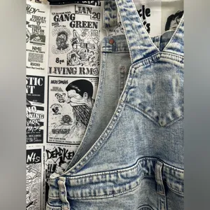 Old Navy Denim Washed Overalls thumbnail 3
