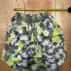 Nature Studio Tropical Leaf Print Smocked Waist Rayon Wide‎ Leg Pants XL Green thumbnail 3