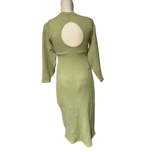NWOT Free People Gabby Seamless Midi Dress in Dried Aloe M/L thumbnail 8