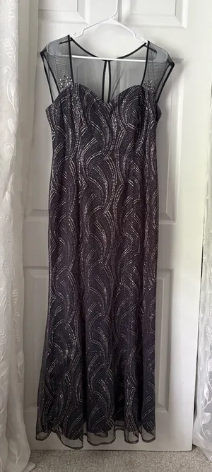 SLNY Y2K Glitter sparkling Maxi Dress Sz 12 Prom Party evening stretch Mermaid thumbnail 1