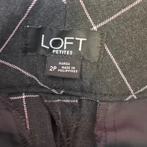 LOFT‎ Petite Marisa Pants Charcoal Grey Pink Plaid Straight Leg Casual Size 2P thumbnail 7