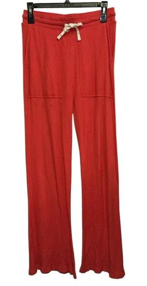 Marine Layer Lounge Pants Small Salmon Drawstring Waffle Wide‎ Leg Casual thumbnail 1