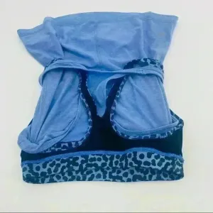 Lululemon Periwinkle Racerback‎ W/Cheetah Print Sport Bra thumbnail 5