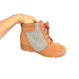 NWT SOREL Evie Lace Up Ankle Wedge Boots Booties thumbnail 4