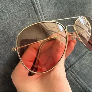 Aviator transparent Sunglasses / glasses ( gradient ) Brown thumbnail 3